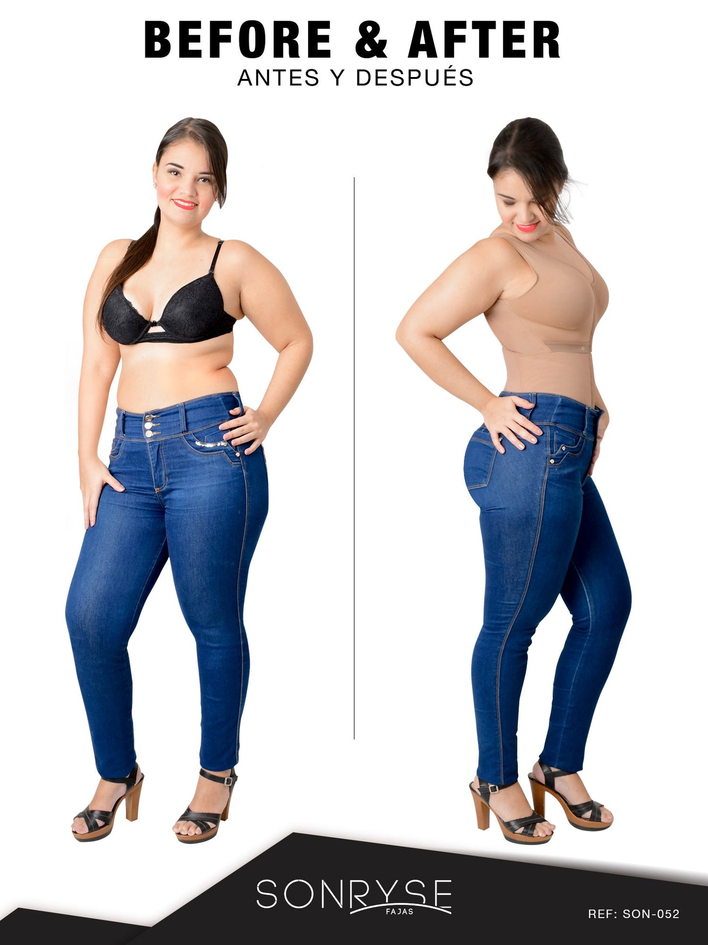 SONRYSE 052 - Colombian Full Body Shaper for Post Surgery with Built-in Bra