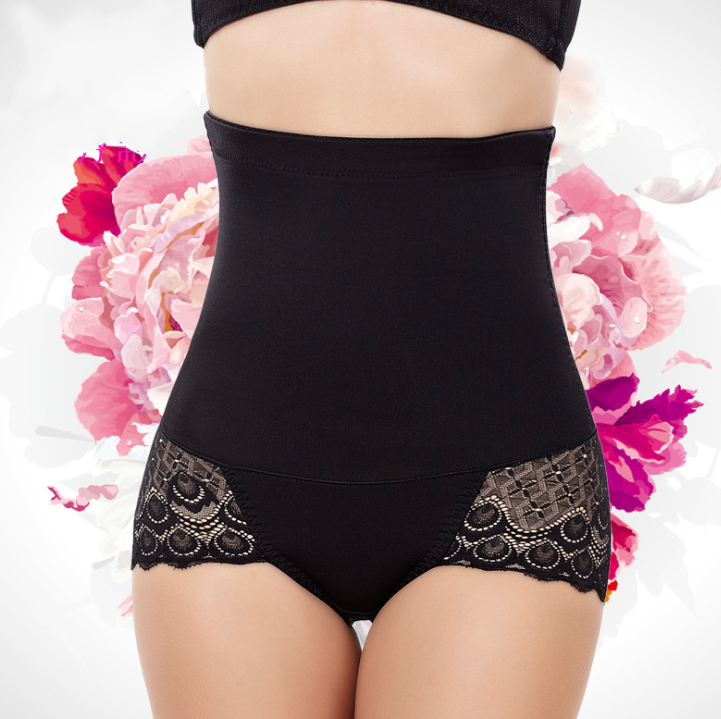 High waist breathable postpartum abdomen corset large size underwear lace panties
