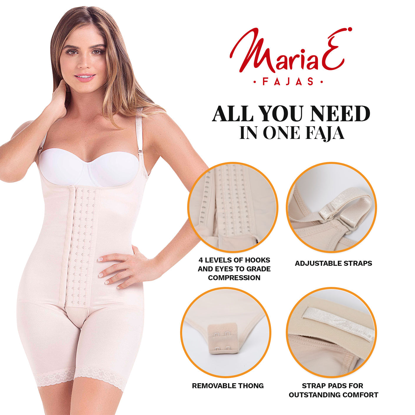 Fajas MariaE 9182 - Postpartum Women's Shapewear with Shoulder Pads