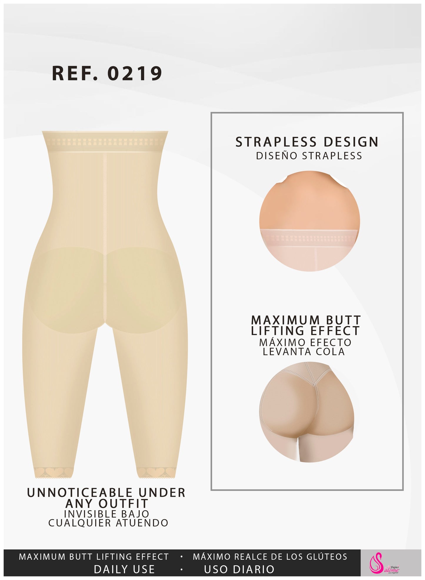 Fajas Salome 0219 - Women's High Waist Compression Shorts