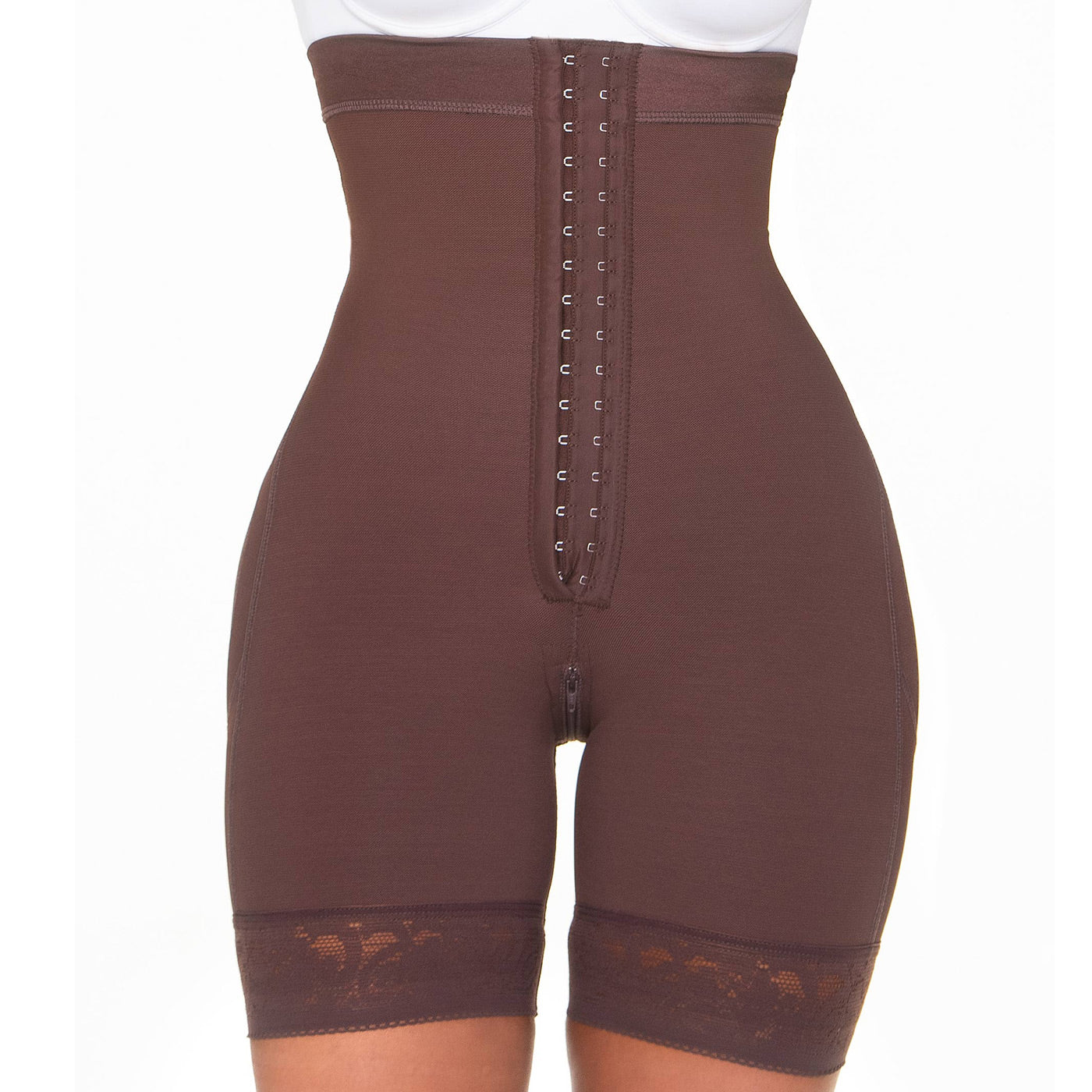 MariaE Fajas FC304 - Fajas Colombianas Mid-Thigh Strapless Butt Lifting Shapewear Bodysuit