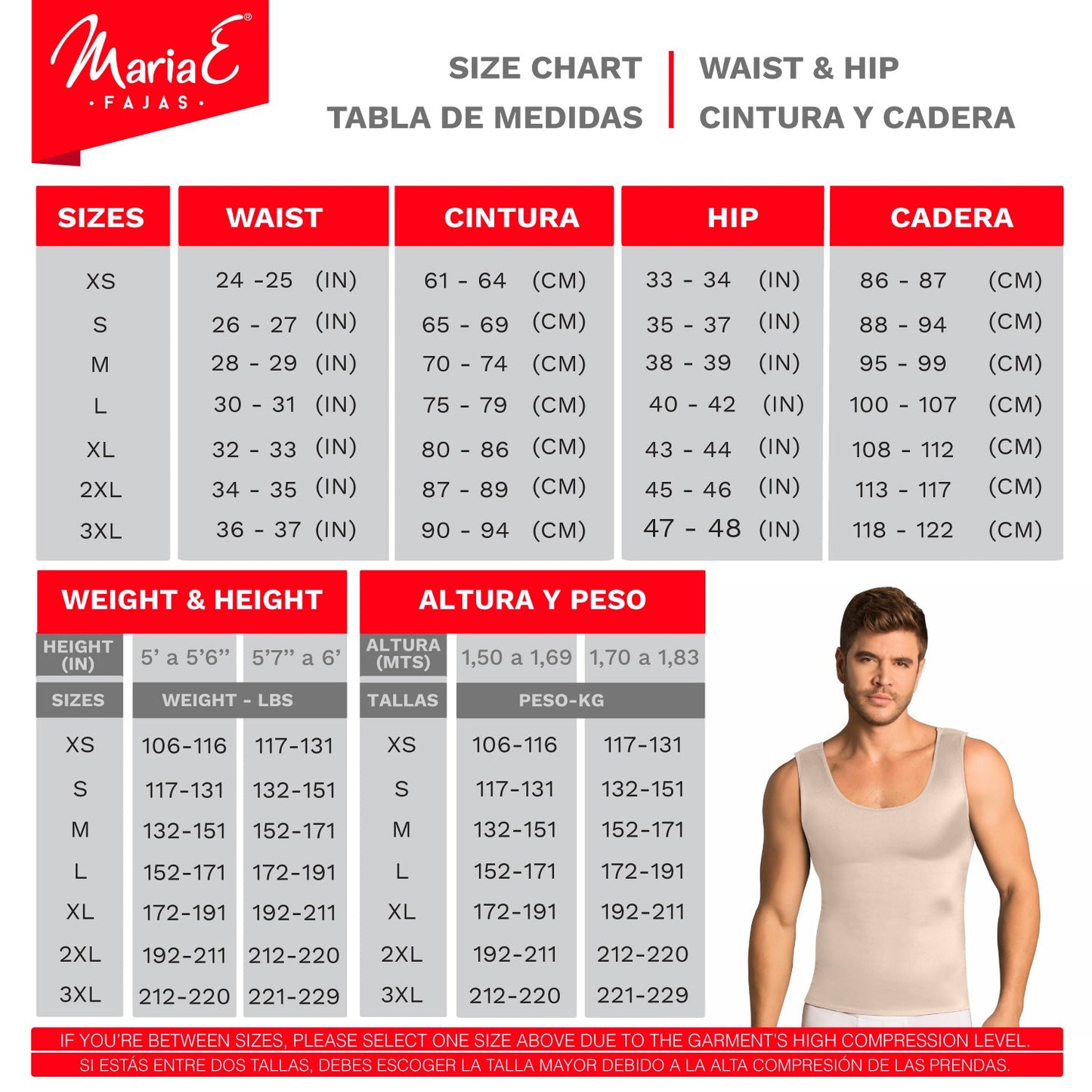 Fajas MariaE FH101 - Body Shaper Compression Vest for Men