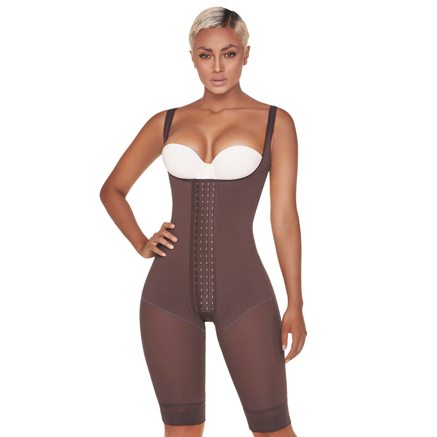 Fajas MariaE FQ111 - Women's Liposuction Postsurgical Knee Length Body Shaper