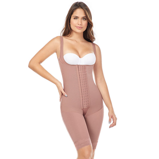 Fajas MariaE FQ111 - Women's Liposuction Postsurgical Knee Length Body Shaper