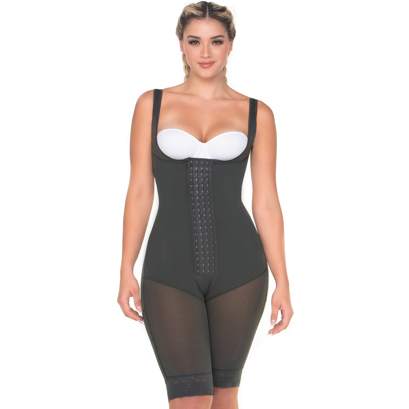 Fajas MariaE FQ111 - Women's Liposuction Postsurgical Knee Length Body Shaper
