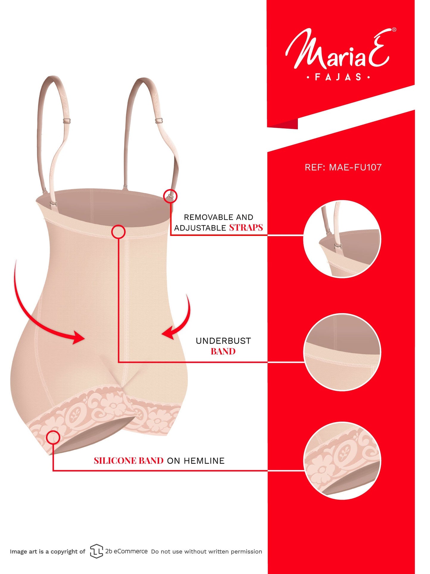 Fajas MariaE FU107 - Women's Strapless Shapewear for Daily Use