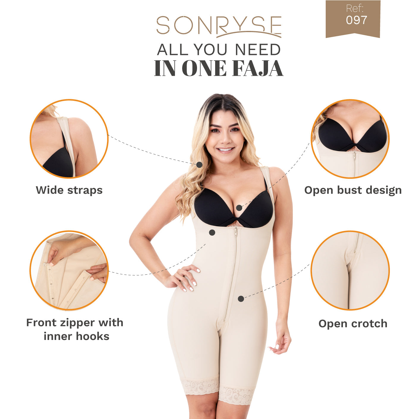 SONRYSE 097ZF - Women's Postpartum and Post Surgery Tummy Control Shapewear