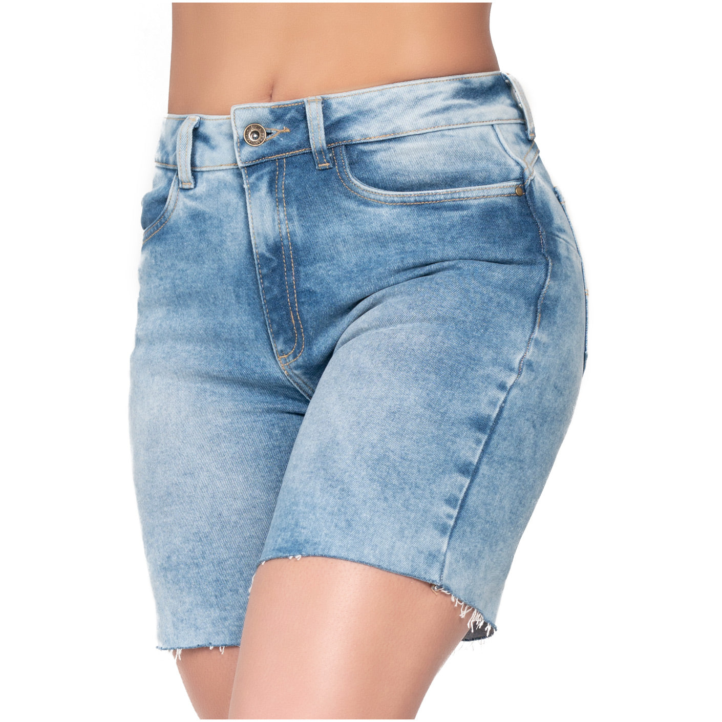 Lowla 232361 - Distressed Denim High Rise Butt Lifting Shorts Jeans for Women