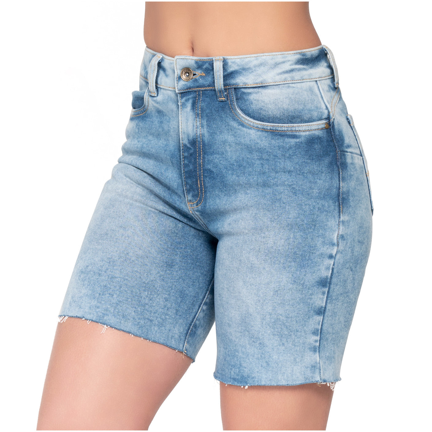 Lowla 232361 - Distressed Denim High Rise Butt Lifting Shorts Jeans for Women