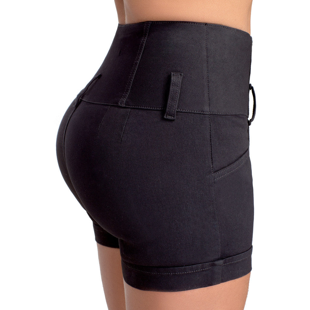 LOWLA 238289 - High-waisted Butt Lifting Shorts with Inner Girdle