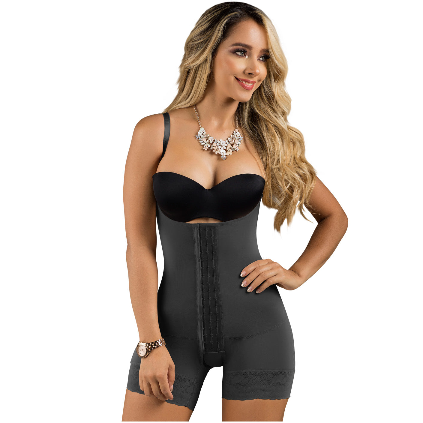 LT.Rose 21113 - Open Bust Mid Thighs Butt-Lifting Girdle with Adjustable Straps