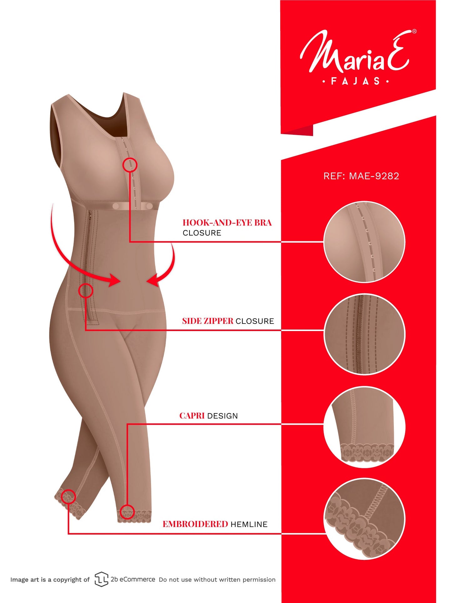 Fajas MariaE 9282 - Postoperative Shapewear with Bra