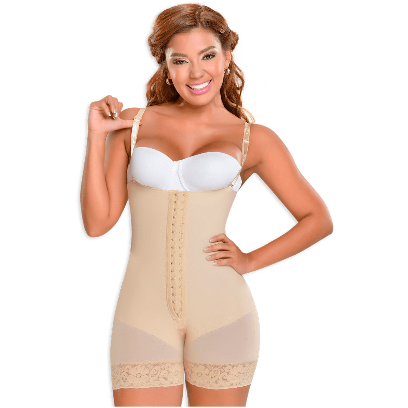 Fajas MYD 0066 - Women's Strapless Mid Thigh Body Shaper