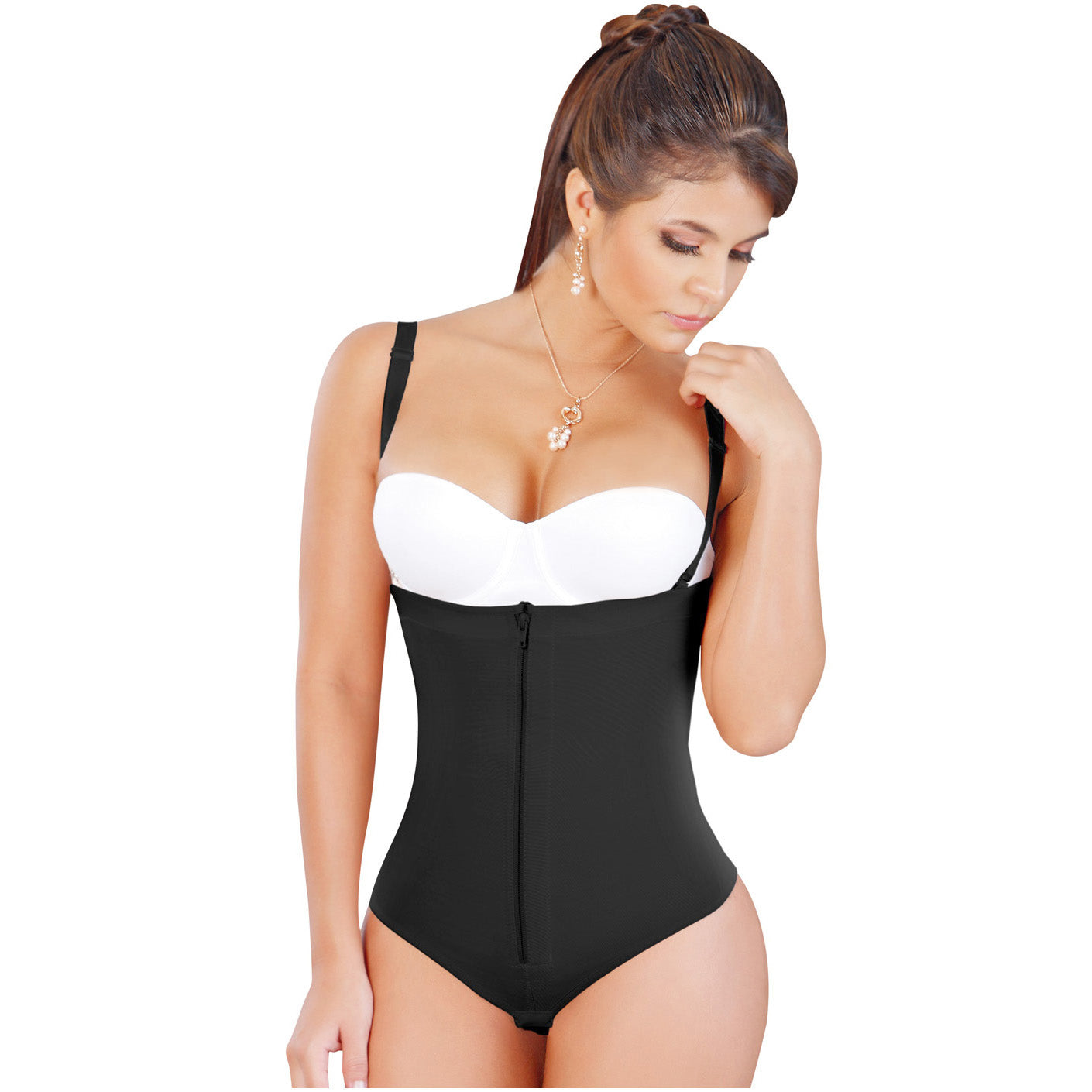 Fajas Salome 0212 - Women's Strapless Thong Body Shaper