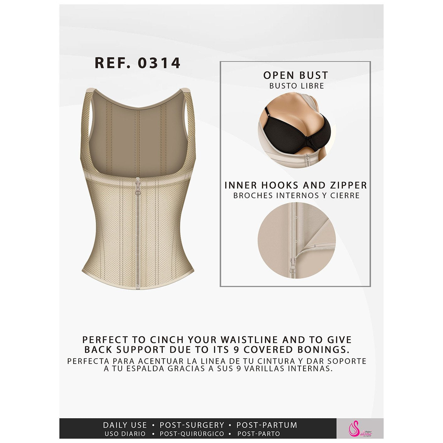 Fajas Salome 0314 - Women's Waist Cincher Trainer Shapewear