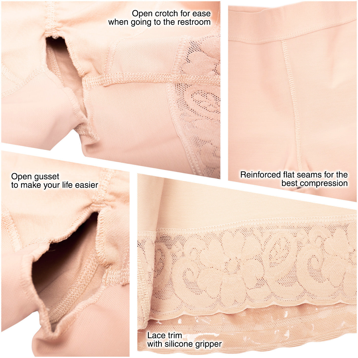 Fajas Salome 0321 - Women's High Waist Compression Slimmer Butt Lifting Shapewear Shorts