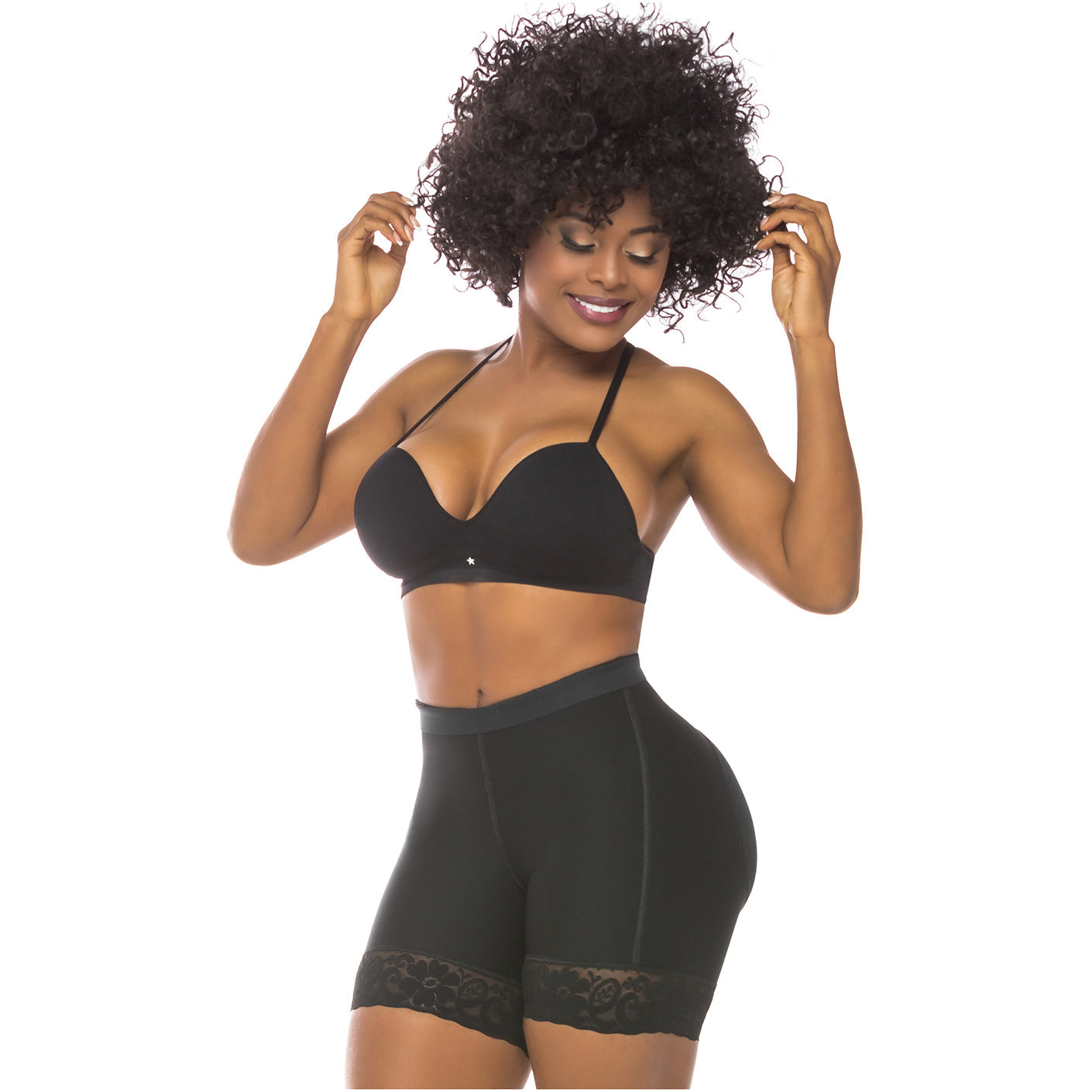 Fajas Salome 0321 - Women's High Waist Compression Slimmer Butt Lifting Shapewear Shorts