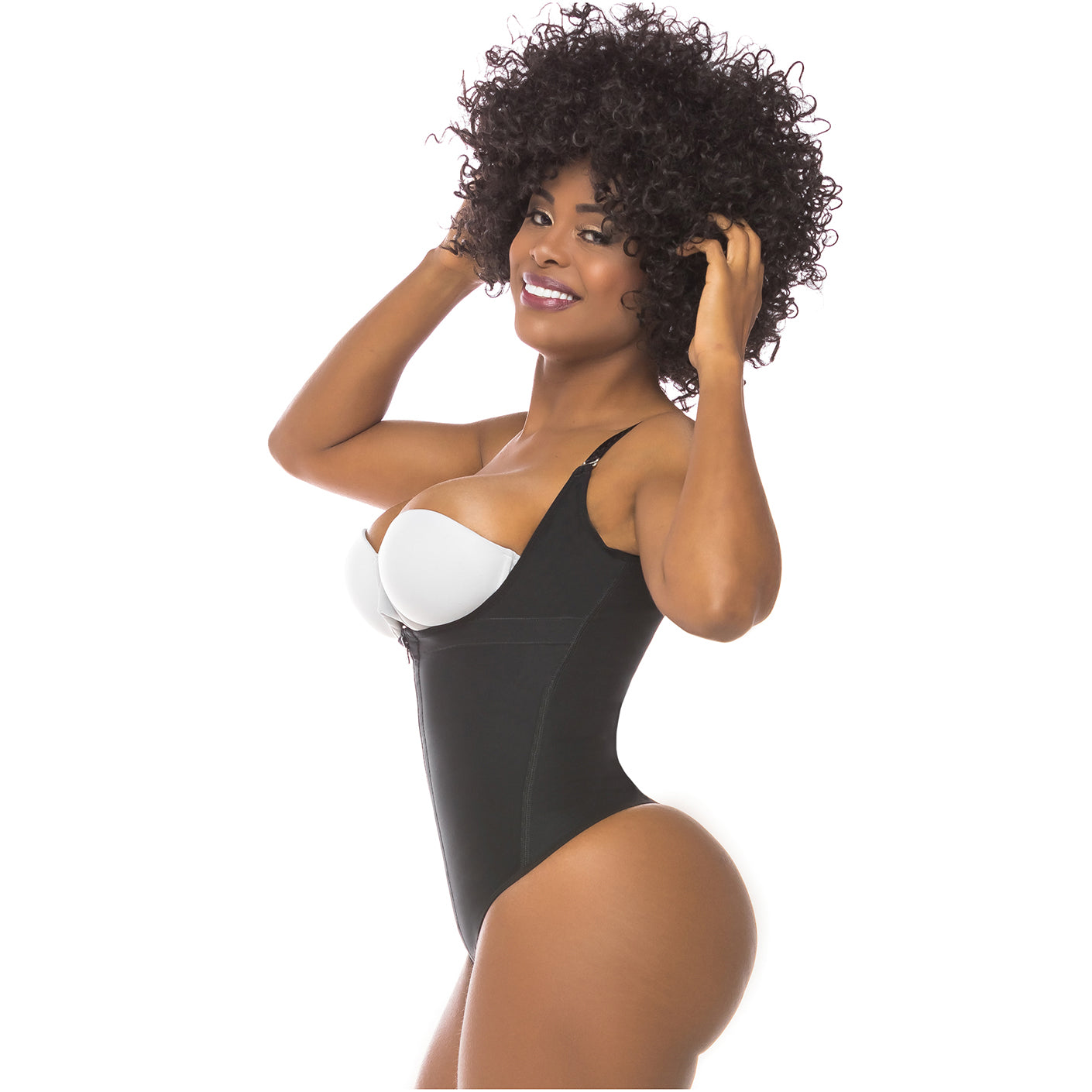 Fajas Salome 0351 - Women's Open Bust Thong Tummy Control Shapewear