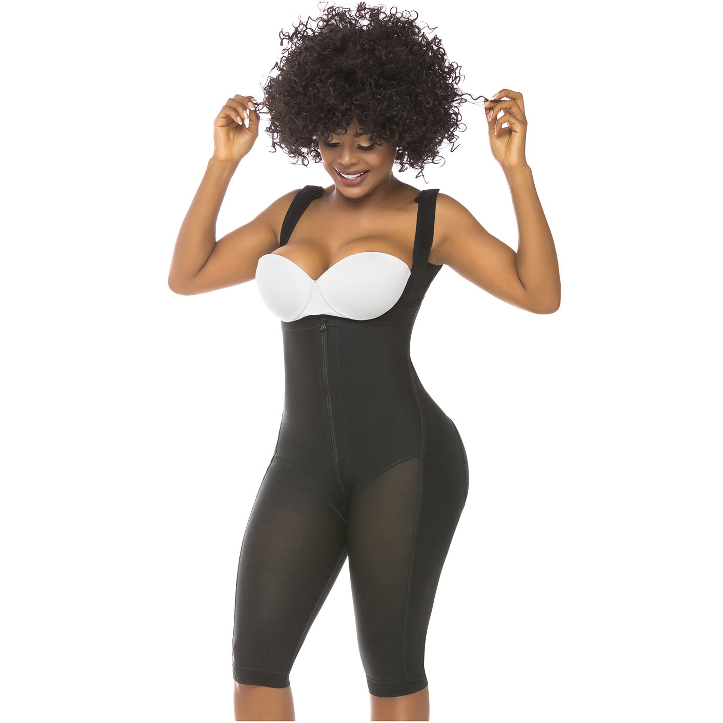 Fajas Salome 0518 - Women's Stage 1 Post Surgery Bodysuit | Knee Length Full Body Shaper
