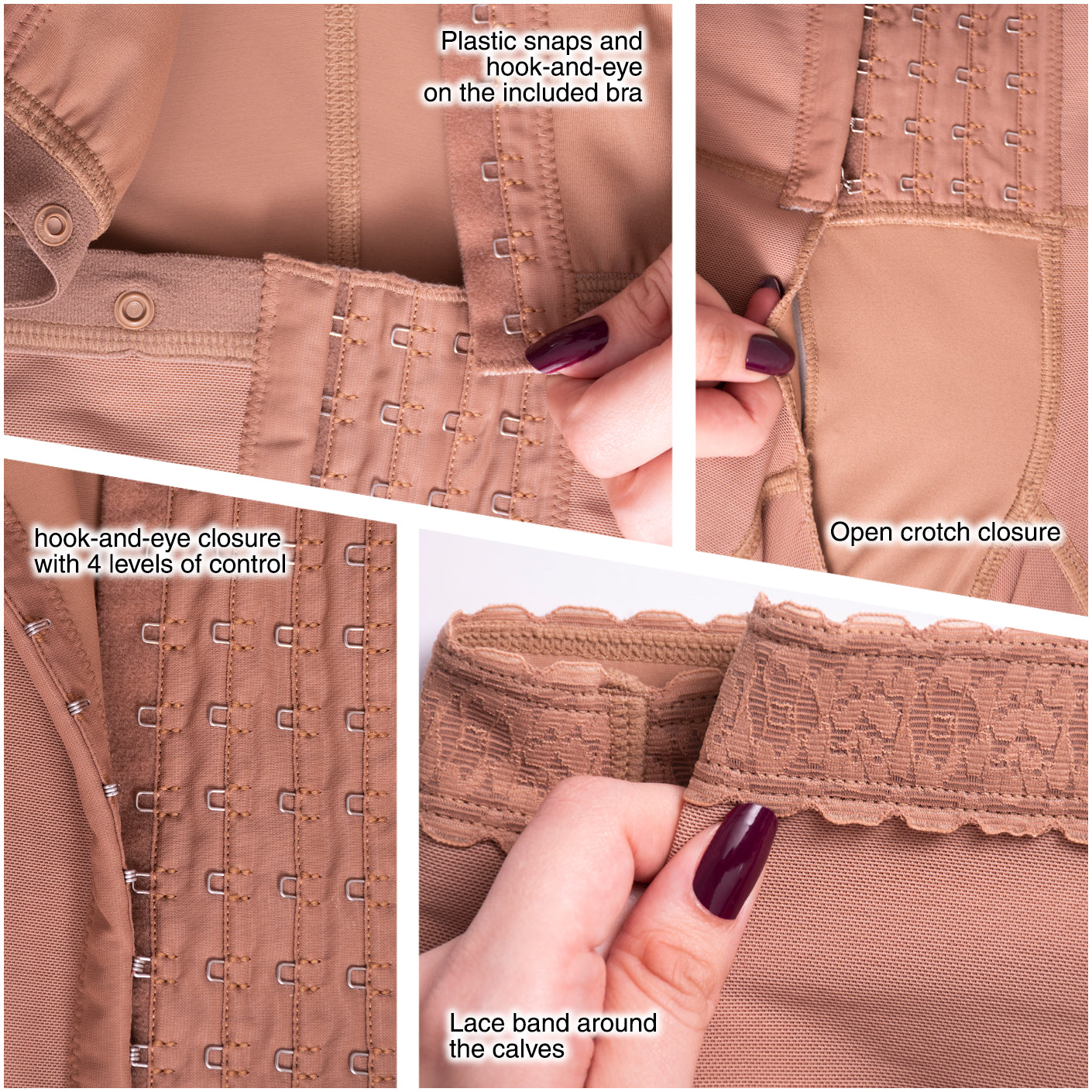 SONRYSE 052 - Colombian Full Body Shaper for Post Surgery with Built-in Bra