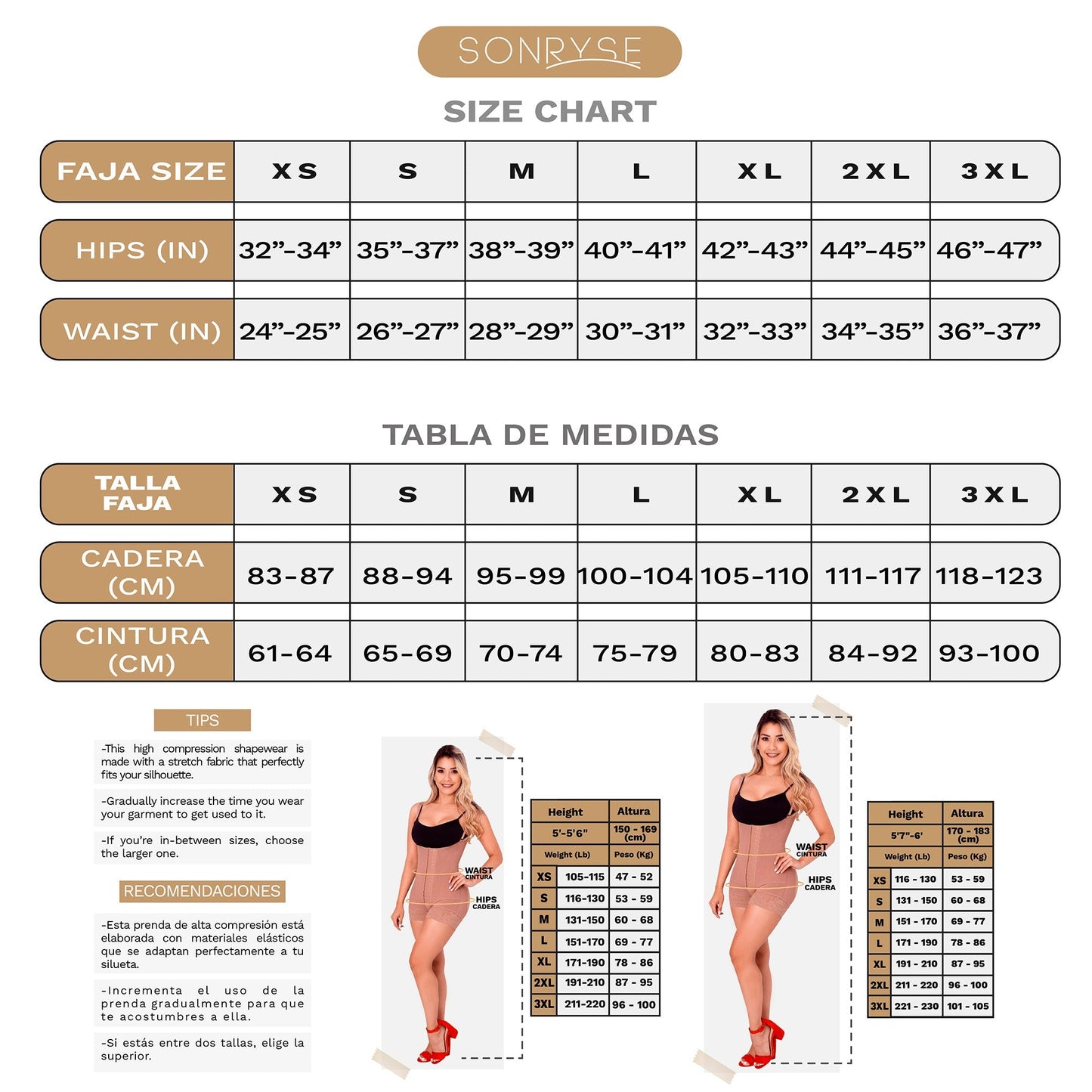 Sonryse SP81NC - Women's Knee Length Shapewear Bodysuit