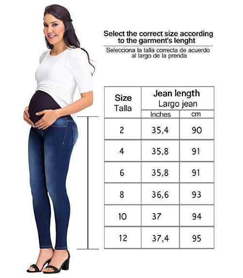 LOWLA 219900 - Skinny Maternity Jeans with Baby Bump Elastic Band