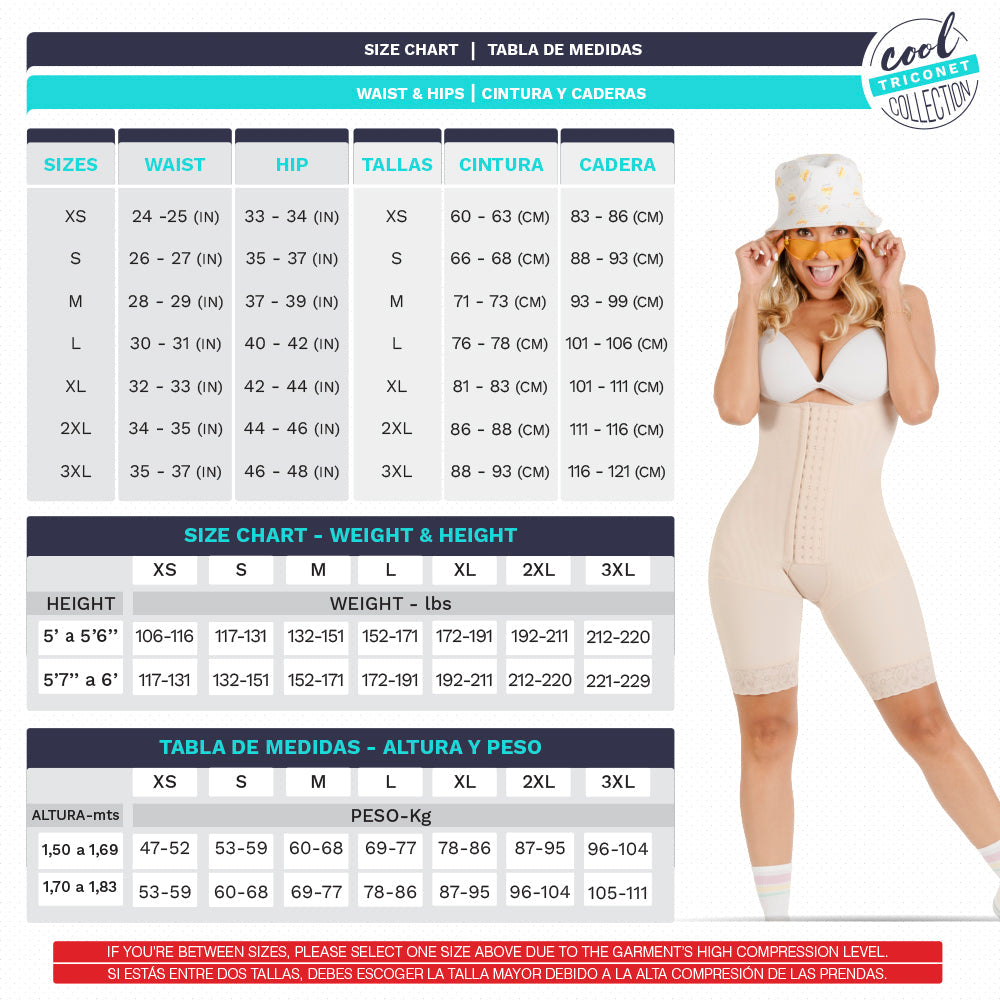 Fajas SONRYSE TR47BF - Women's Mid Thigh Butt Lifting Colombian Faja