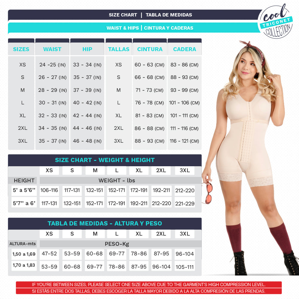 Fajas SONRYSE TR086BF - Women's Colombian Built in Bra Tummy Control Shapewear