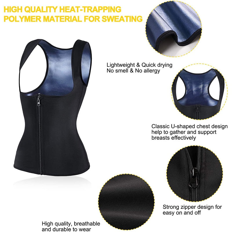 Sauna Vest Thermo Sweat Slimming Vest Waist Trainer