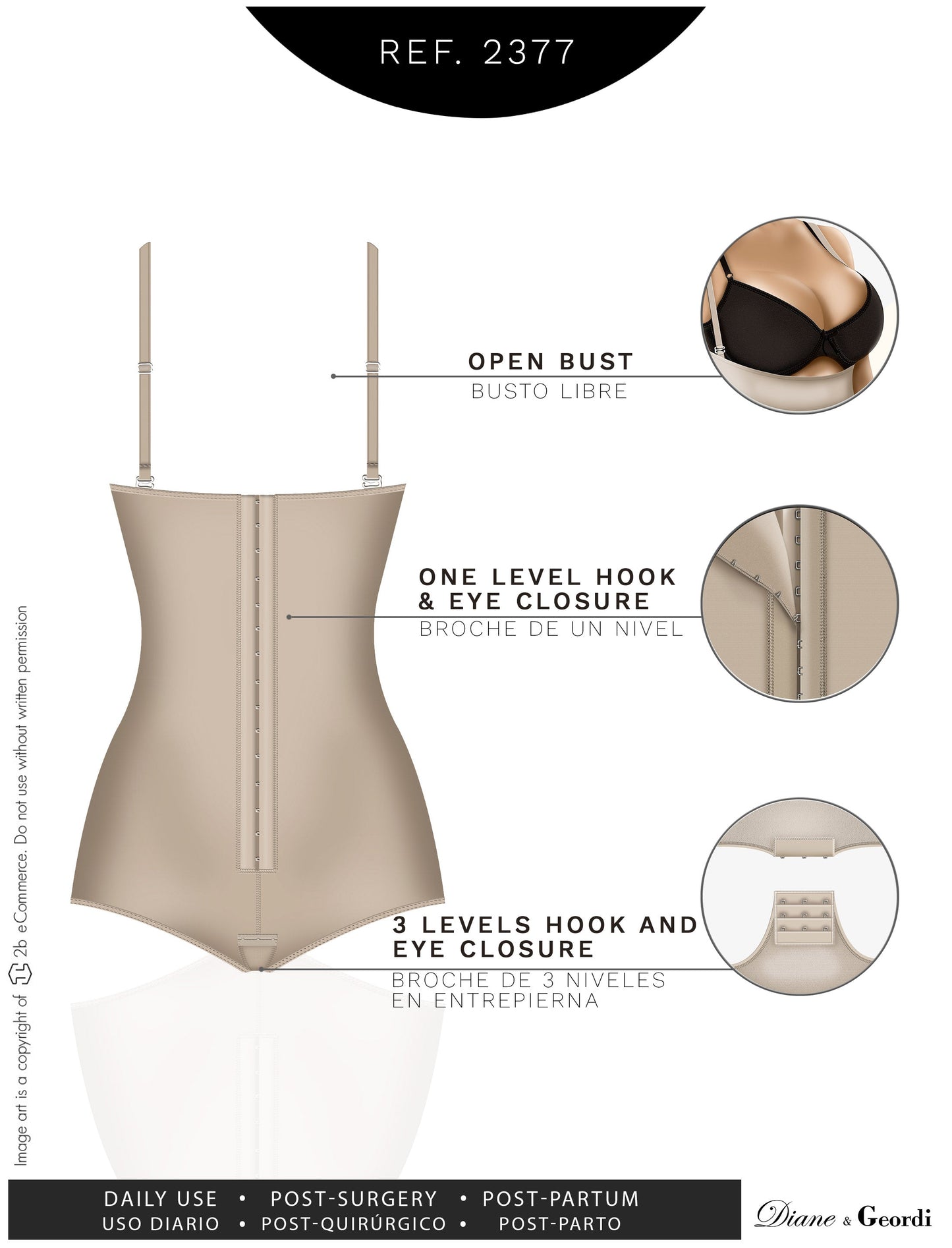 Diane & Geordi 002377 - Women's Strapless Bodysuit Shapewear