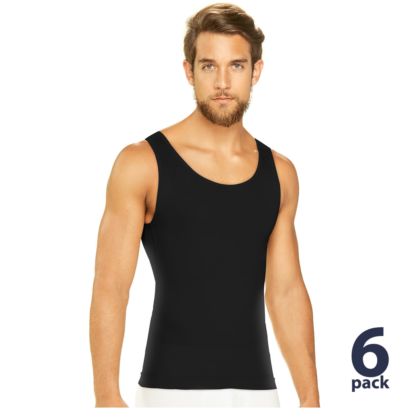 Diane & Geordi 3301 - Men's Upper Body Shaper Tank Top - 6 Pack