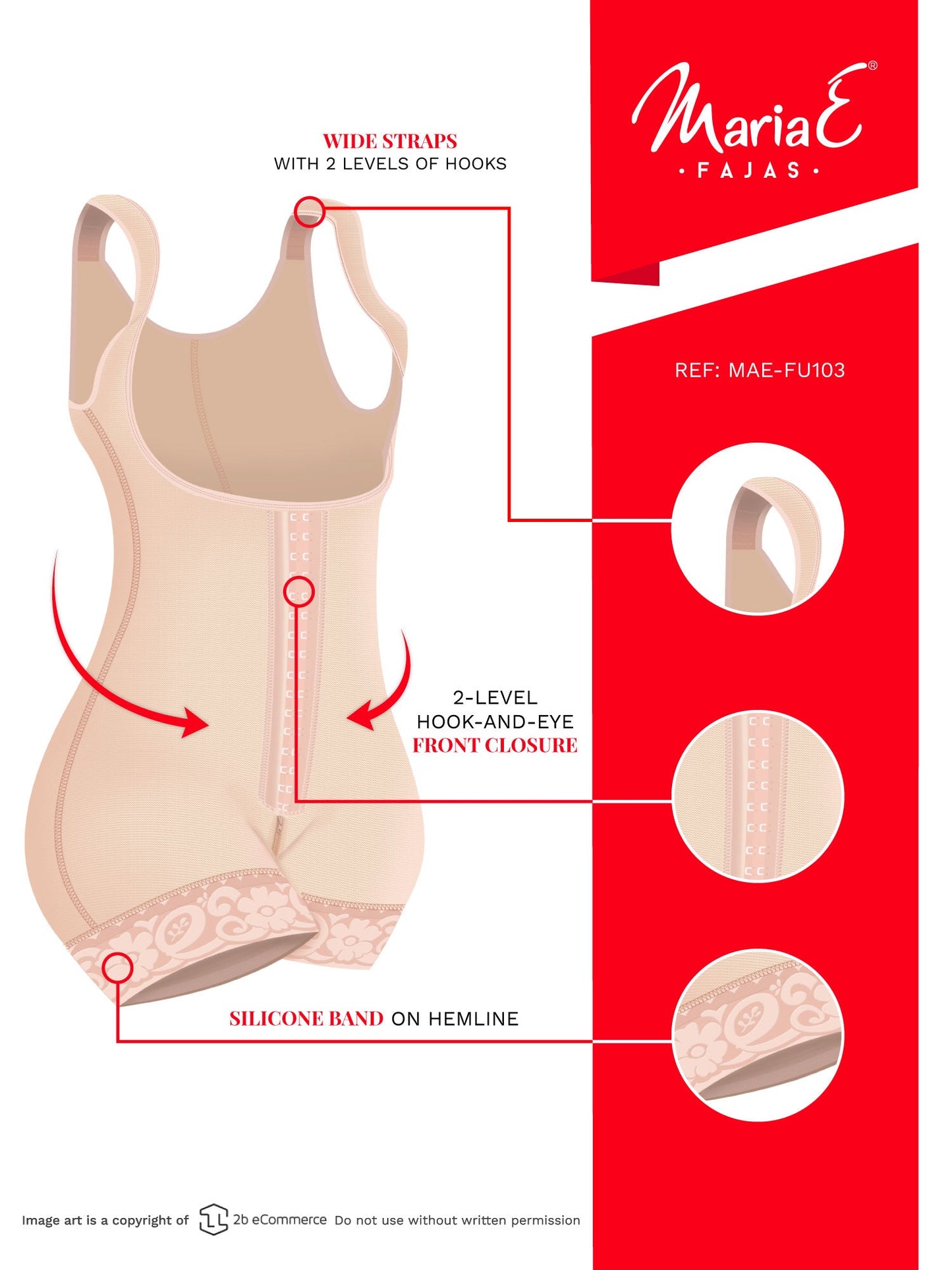 Fajas MariaE FU103 - Women's Post Surgery Girdle Postpartum Body Shaper