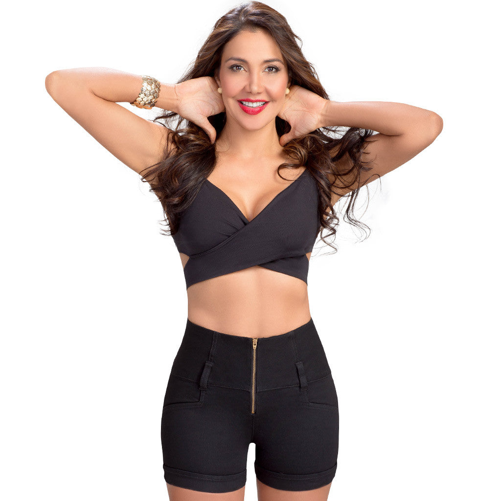 LOWLA 238289 - High-waisted Butt Lifting Shorts with Inner Girdle