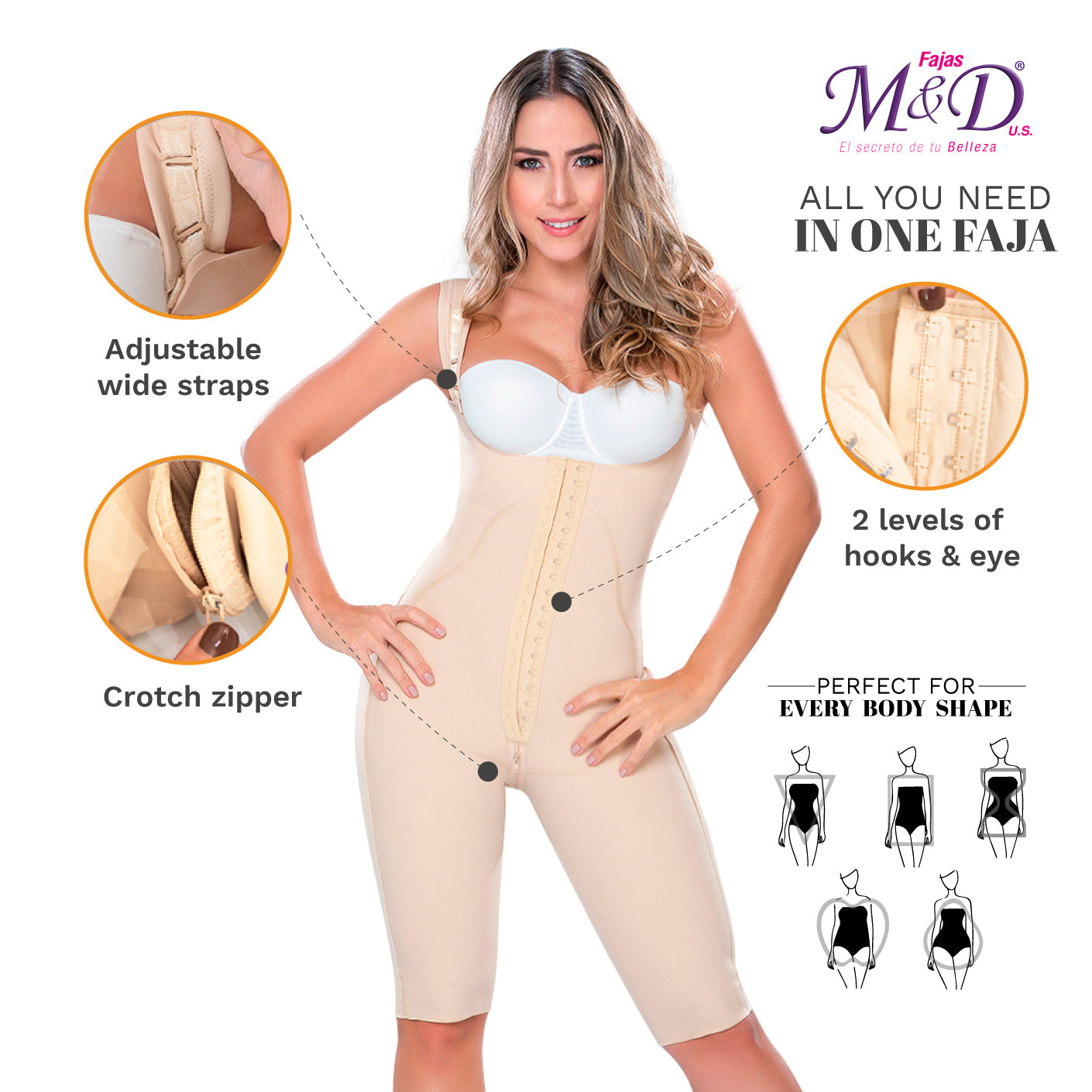 Fajas MYD 0879 - Women's Post-Surgical Full Body Shaper