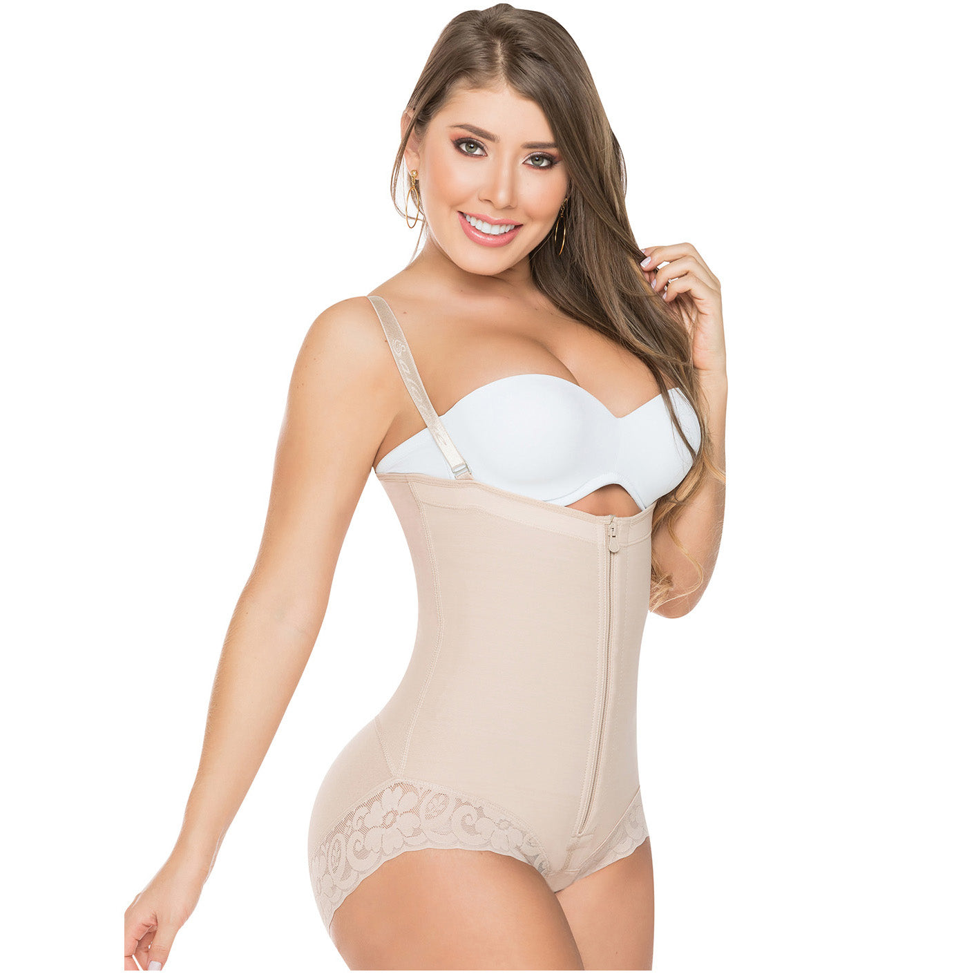 Fajas Salome 0412 - Women's Strapless Butt Lifting Shapewear Girdle for Dresses