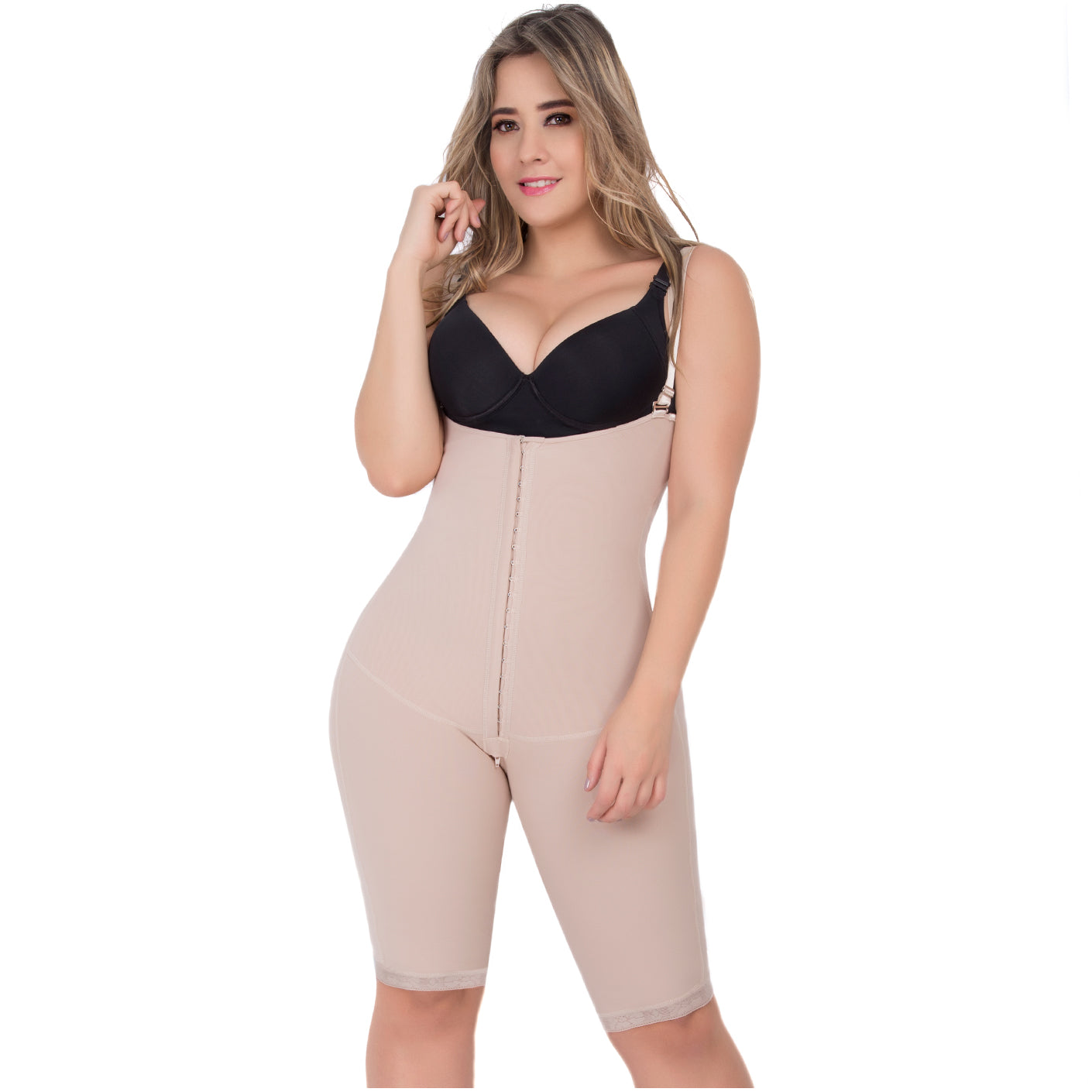 UpLady 6172 - Women's Open Bust Tummy Control Butt Lifting Knee Length Bodysuit