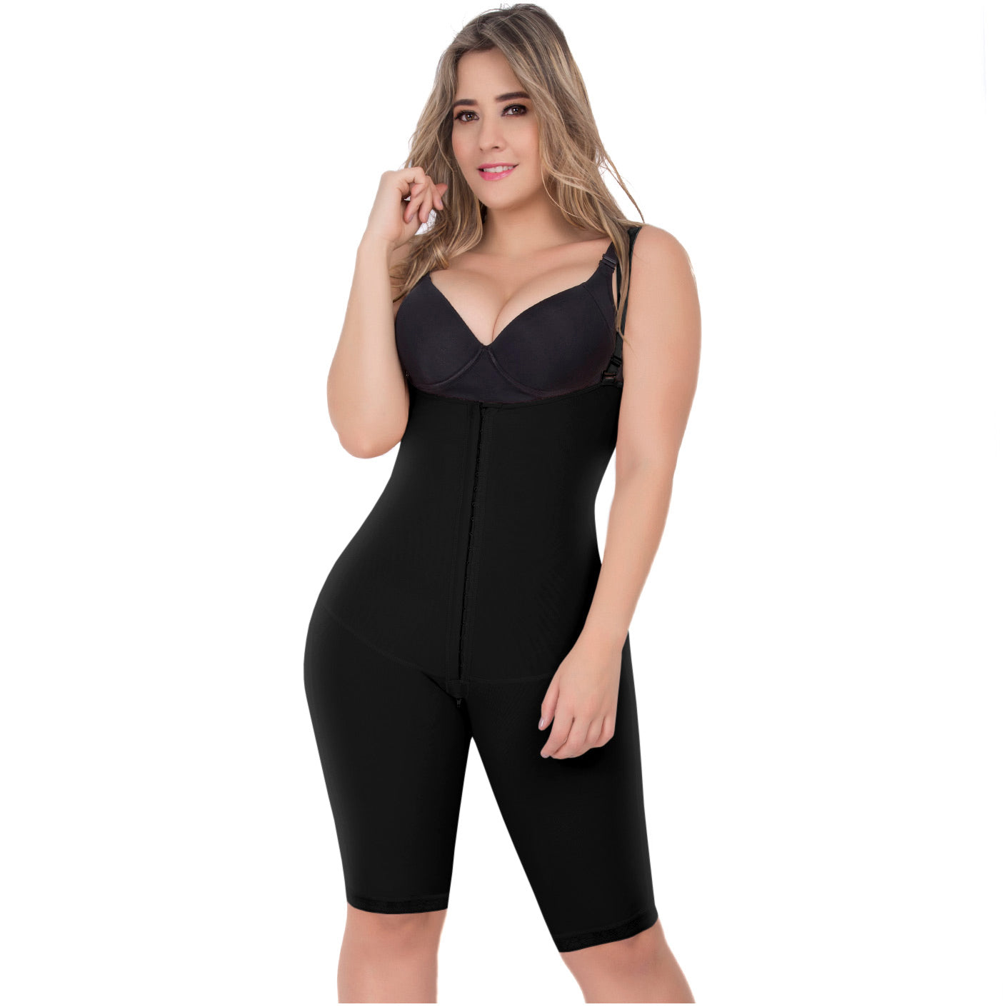 UpLady 6172 - Women's Open Bust Tummy Control Butt Lifting Knee Length Bodysuit